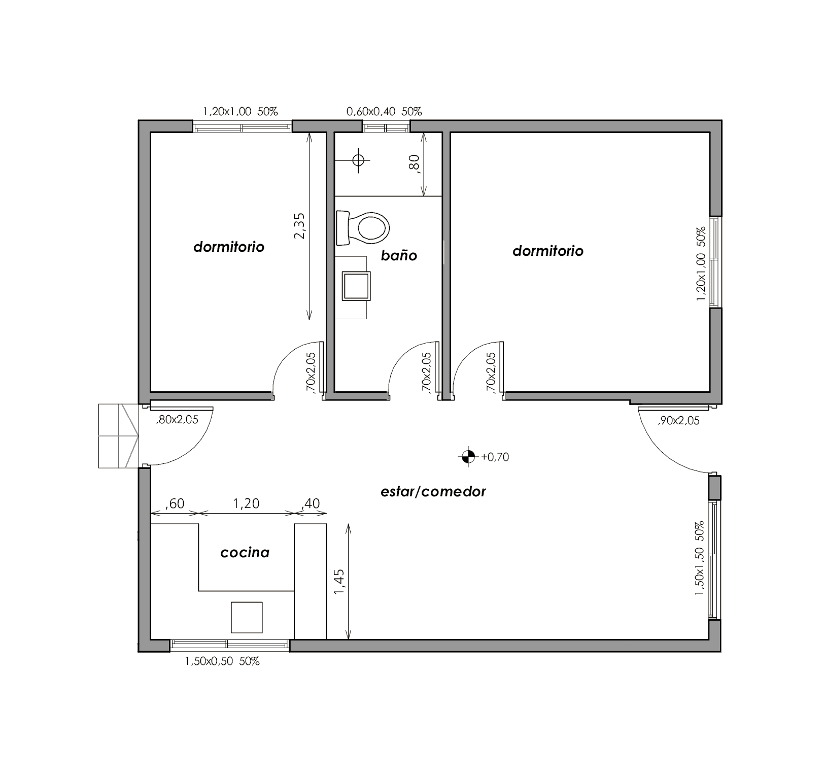 Plano con medidas de la Casa Maracan&aacute;